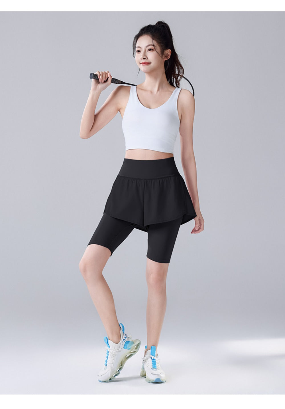 Women's Faux 2-in-1 Capri Pants