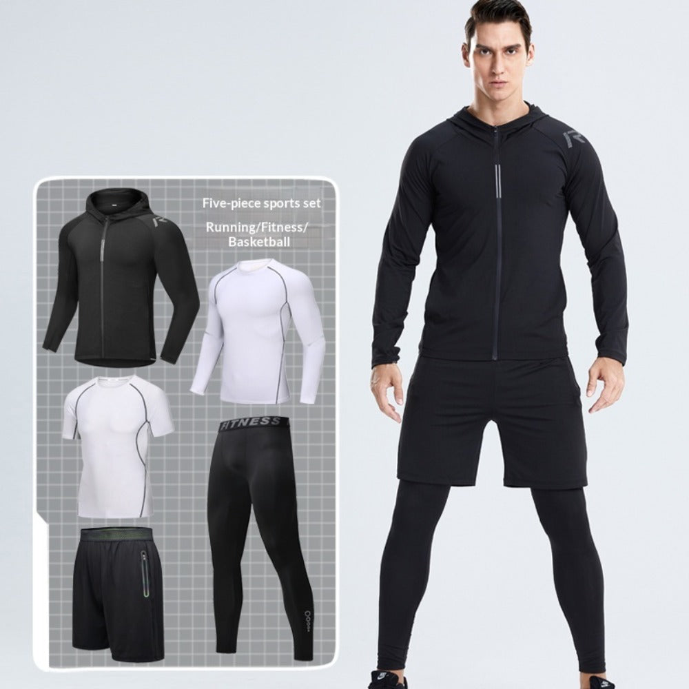 Men's 5-Piece Workout Clothes Set