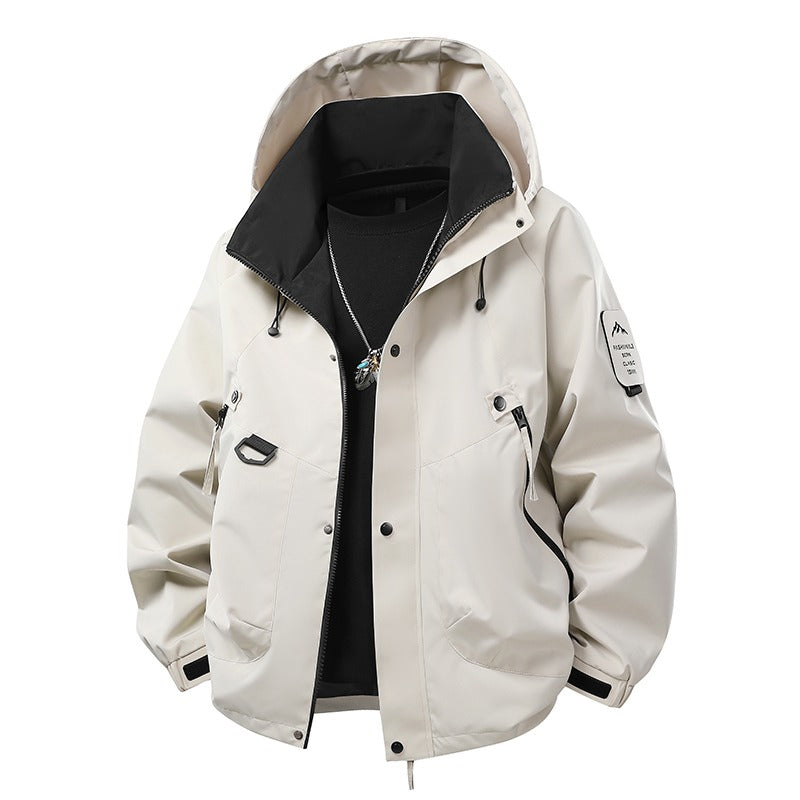 Couple Outdoor Cargo Jacket | Windproof & Waterproof Shell | Hiking & Cycling Coat