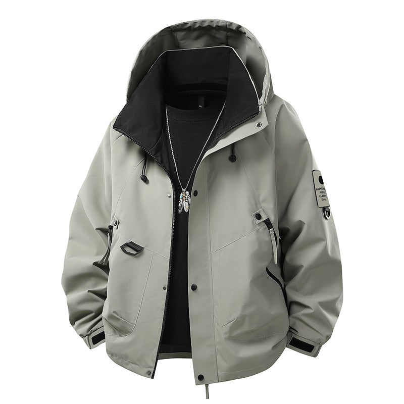 Couple Outdoor Cargo Jacket | Windproof & Waterproof Shell | Hiking & Cycling Coat