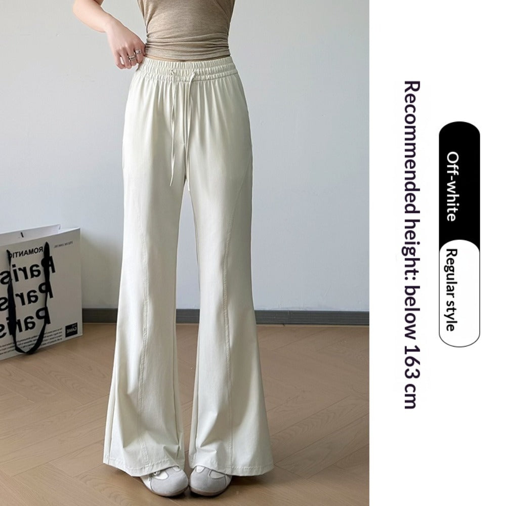 Women's Ice-Silk Slight Flare Pants