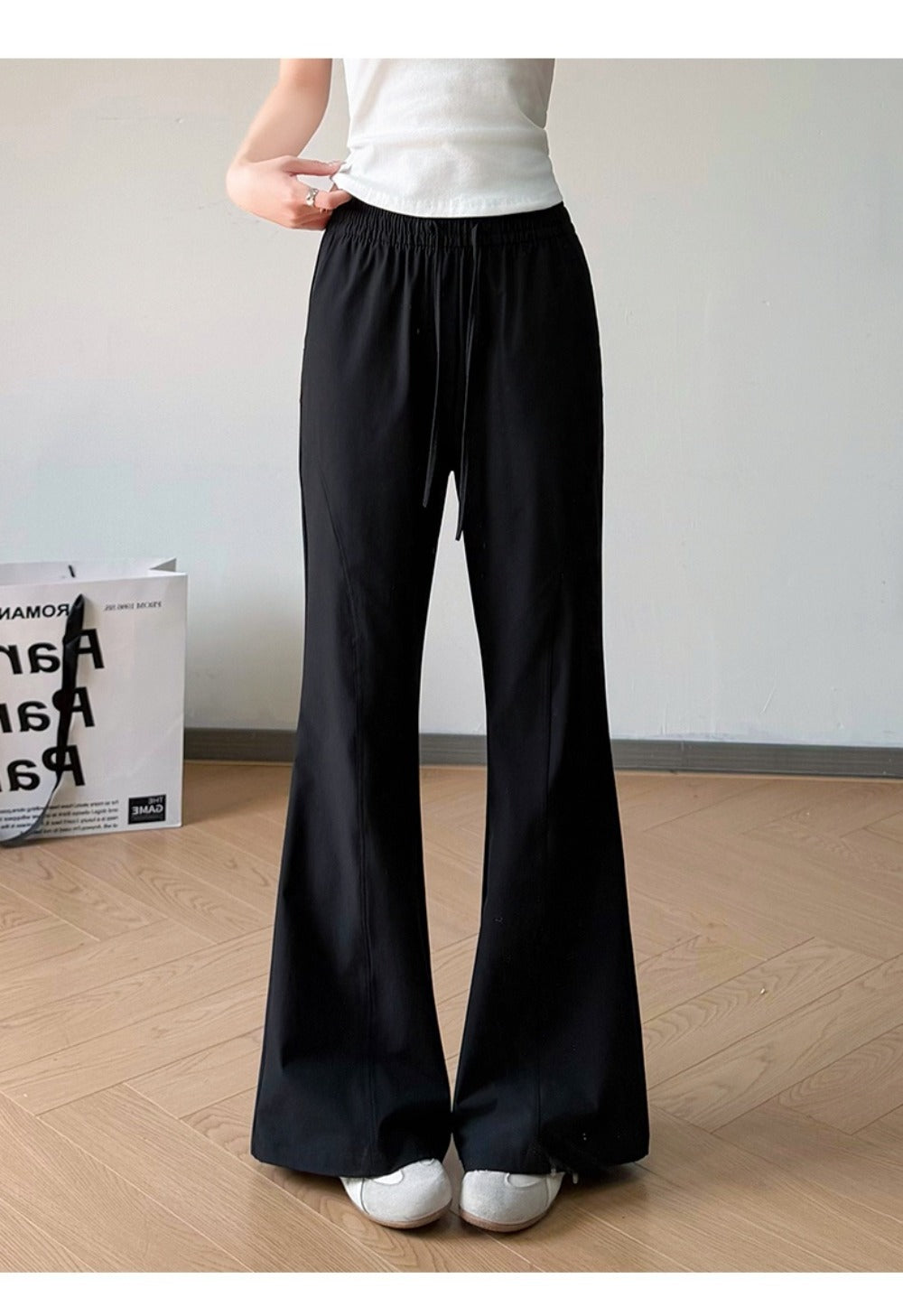 Women's Ice-Silk Slight Flare Pants