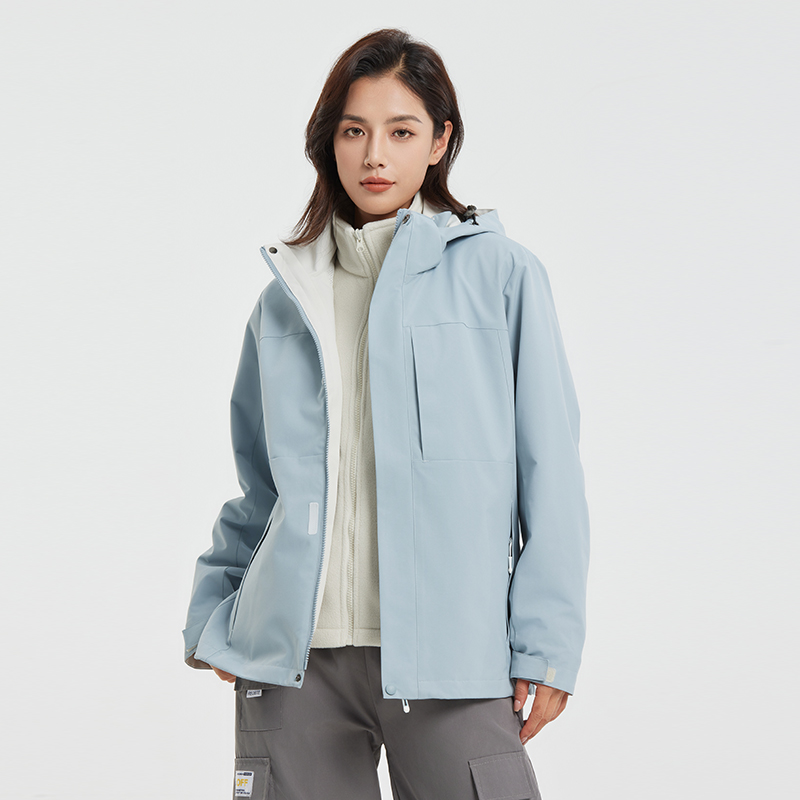 3-in-1 Waterproof Soft Shell Jacket with Detachable Fleece – Windproof & Warm