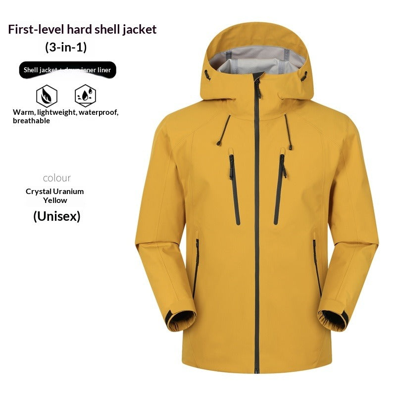 Men's 3-in-1 Jacket | 90% White Duck Down or Polar Fleece Liner | Windproof, Waterproof & Warm | Hiking & Skiing Coat