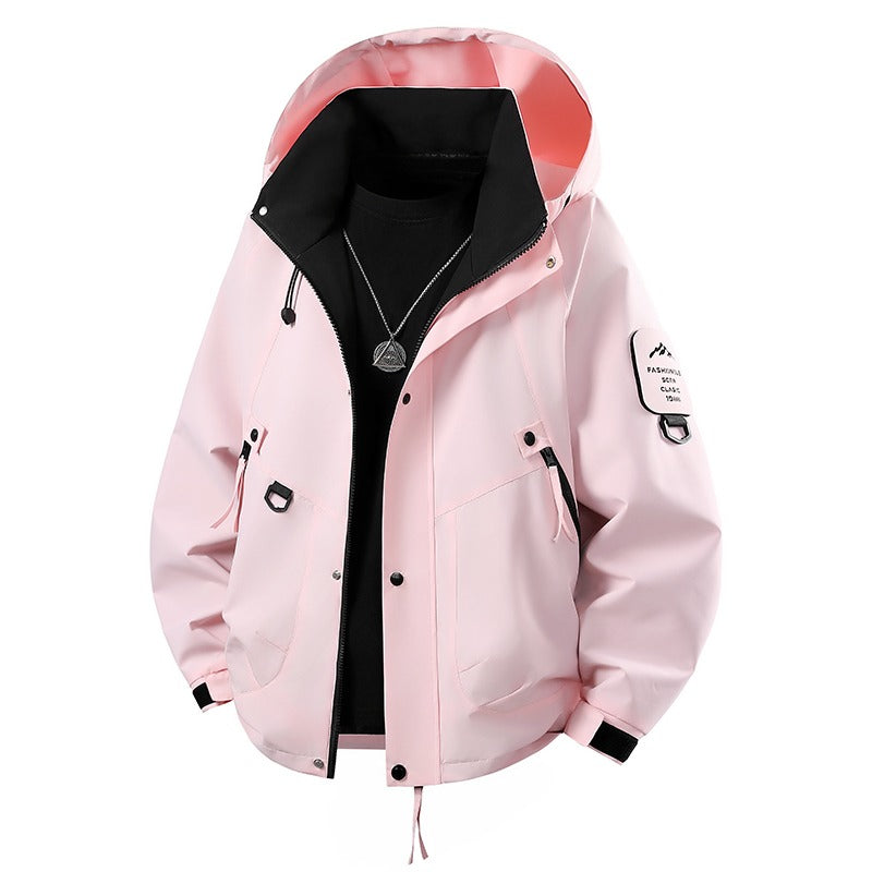 Couple Outdoor Cargo Jacket | Windproof & Waterproof Shell | Hiking & Cycling Coat