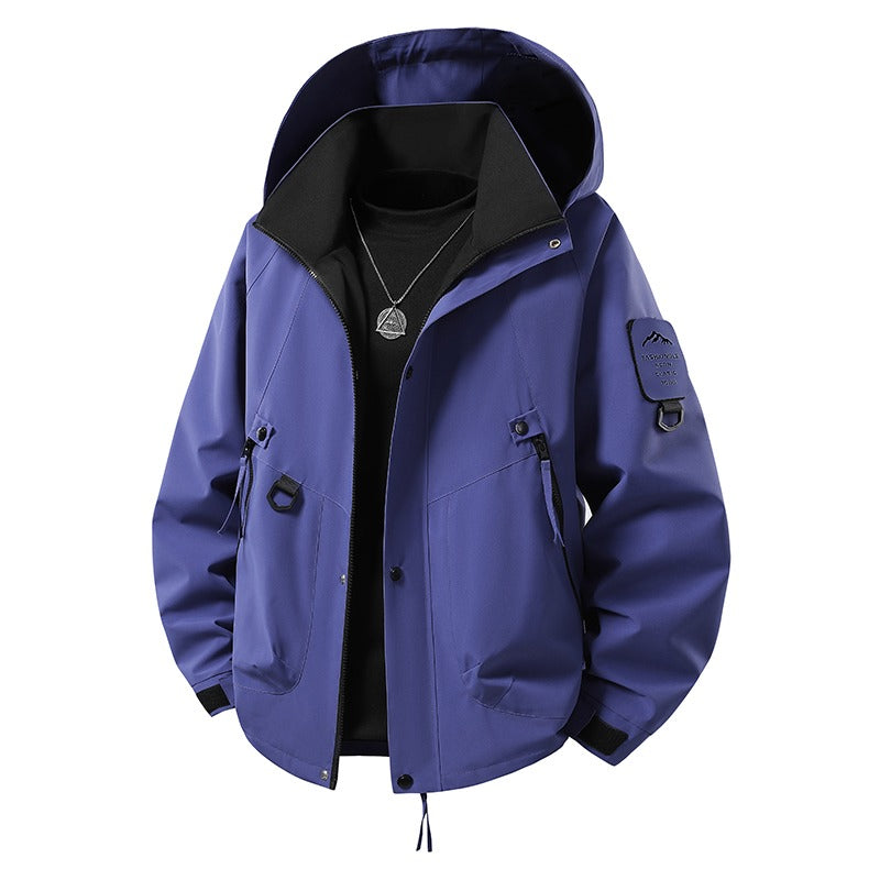 Couple Outdoor Cargo Jacket | Windproof & Waterproof Shell | Hiking & Cycling Coat