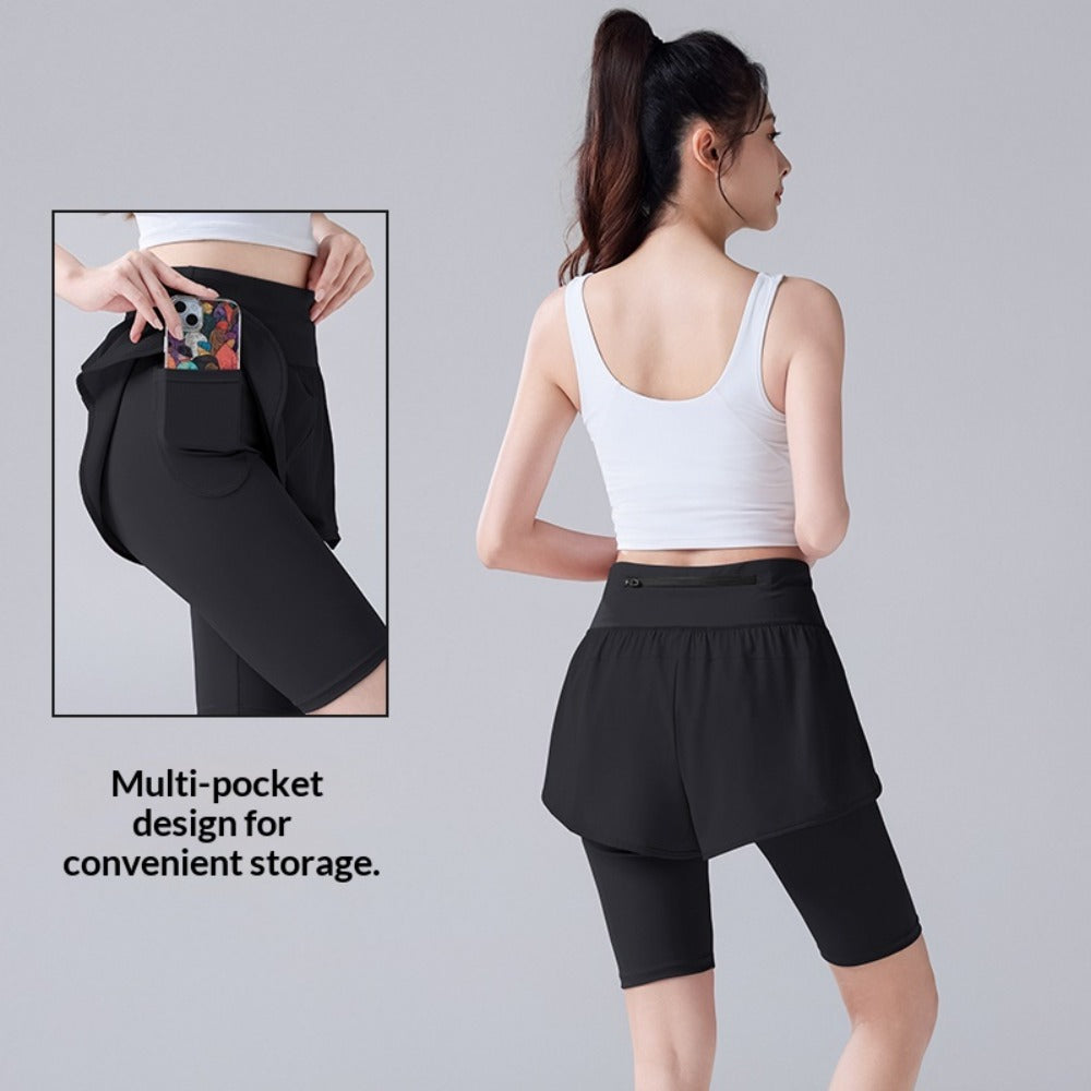 Women's Faux 2-in-1 Capri Pants