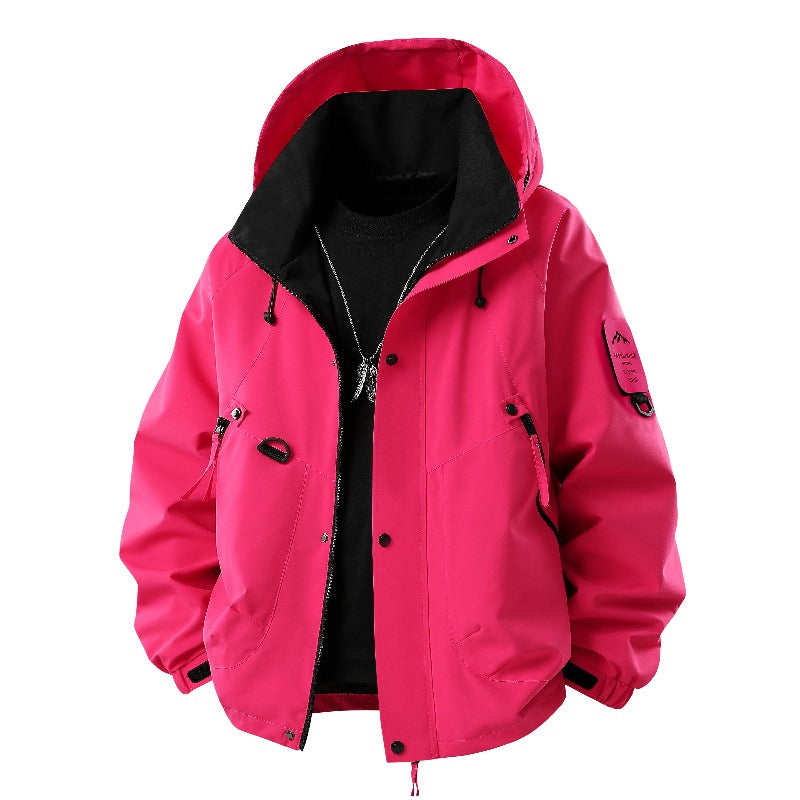 Couple Outdoor Cargo Jacket | Windproof & Waterproof Shell | Hiking & Cycling Coat