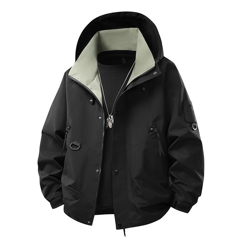 Couple Outdoor Cargo Jacket | Windproof & Waterproof Shell | Hiking & Cycling Coat