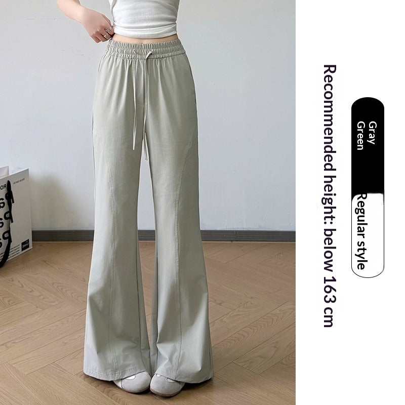 Women's Ice-Silk Slight Flare Pants