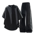 Men's Ruffle Half-Zip Short Set