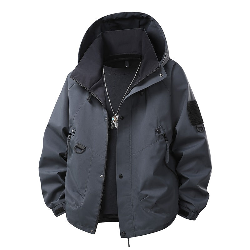 Couple Outdoor Cargo Jacket | Windproof & Waterproof Shell | Hiking & Cycling Coat