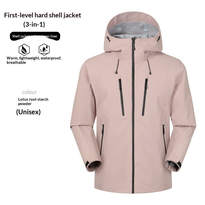 Men's 3-in-1 Jacket | 90% White Duck Down or Polar Fleece Liner | Windproof, Waterproof & Warm | Hiking & Skiing Coat