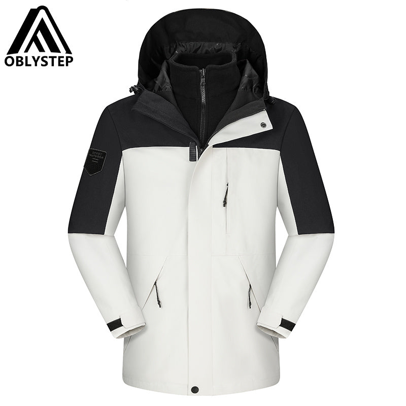 Veste de ski unisexe 3-en-1 imperméable - Détachable, tendance et chaude pour les couples