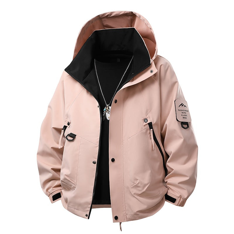 Couple Outdoor Cargo Jacket | Windproof & Waterproof Shell | Hiking & Cycling Coat
