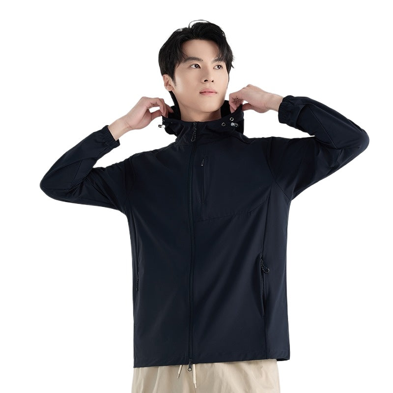 Sweat à capuche unisexe rafraîchissant en soie glacée | Protection solaire UPF50+ respirant et extensible | Veste de protection pour la pêche et la randonnée en extérieur