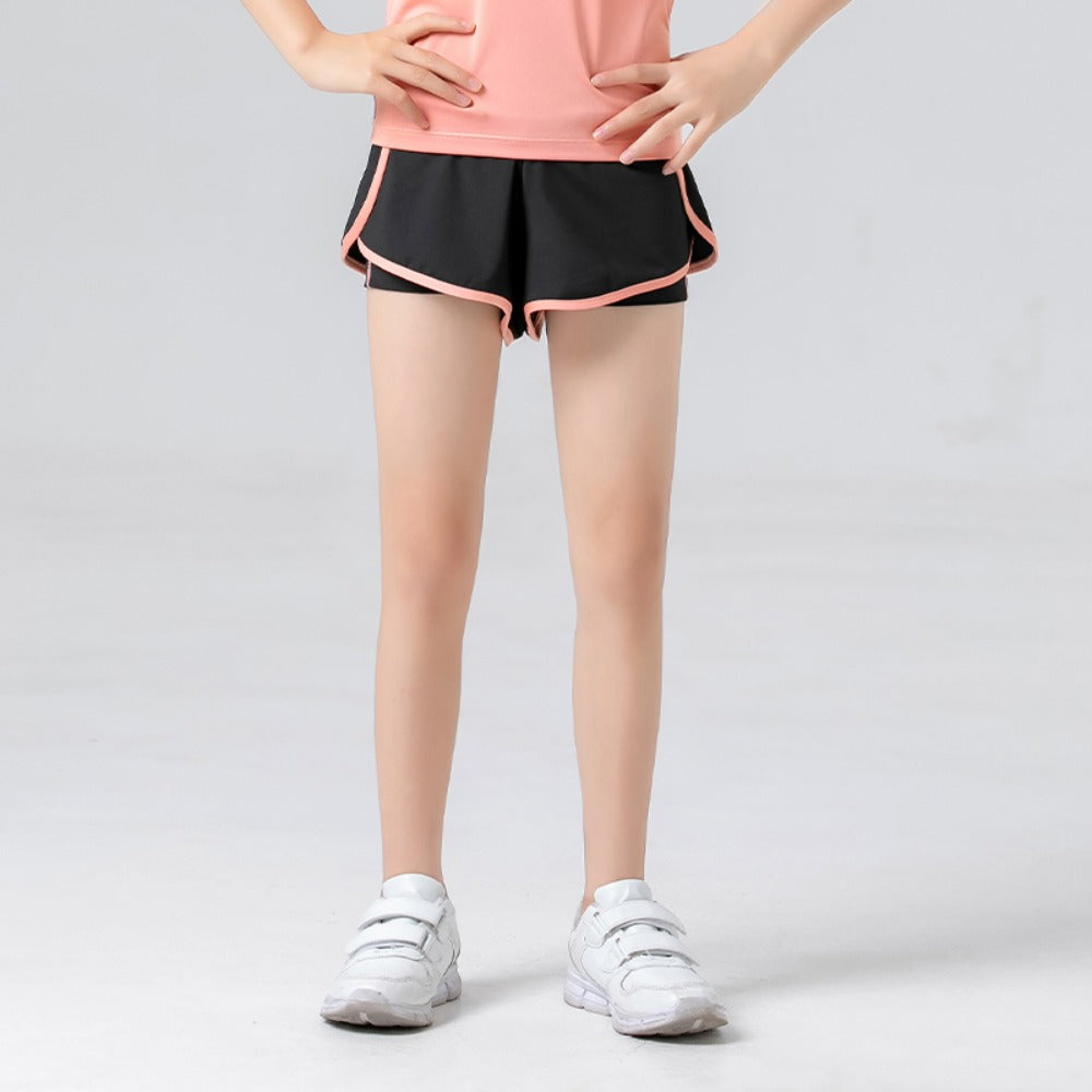 Girls' Faux 2-in-1 Yoga Shorts