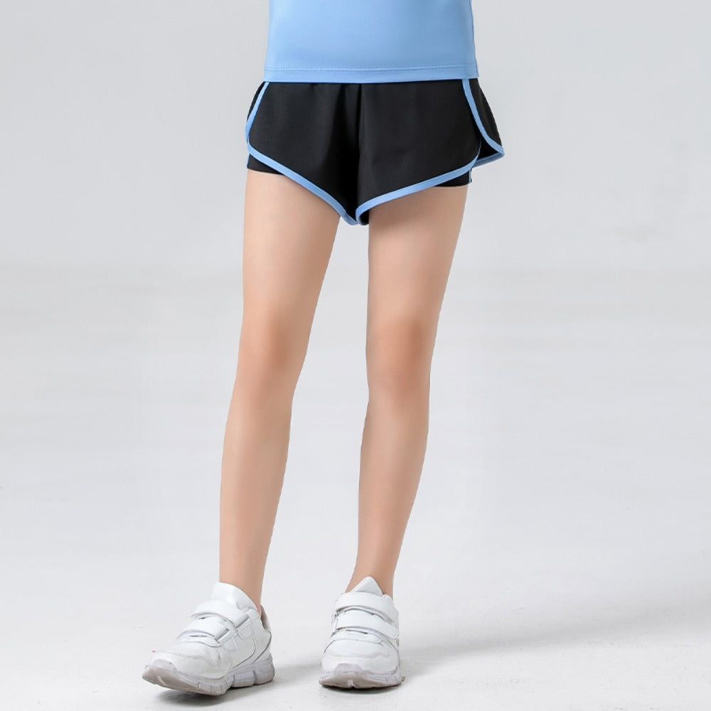 Girls' Faux 2-in-1 Yoga Shorts