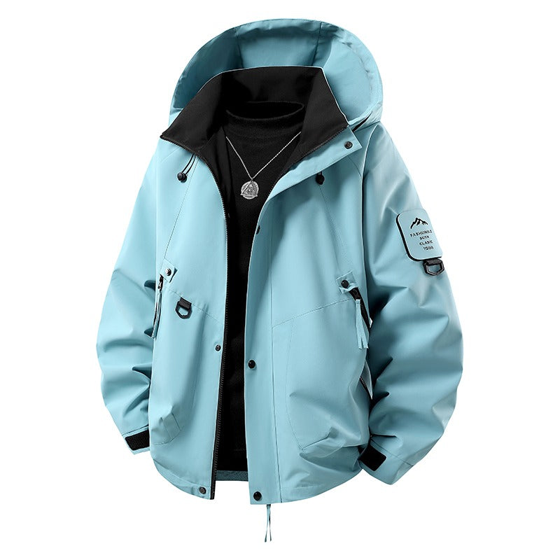 Couple Outdoor Cargo Jacket | Windproof & Waterproof Shell | Hiking & Cycling Coat