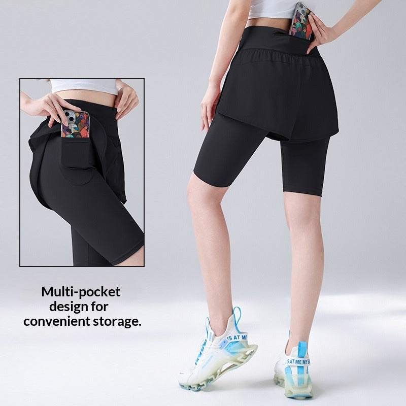 Women's Faux 2-in-1 Capri Pants