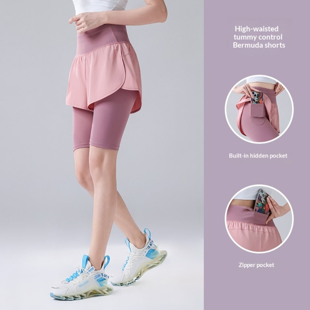 Women's Faux 2-in-1 Capri Pants