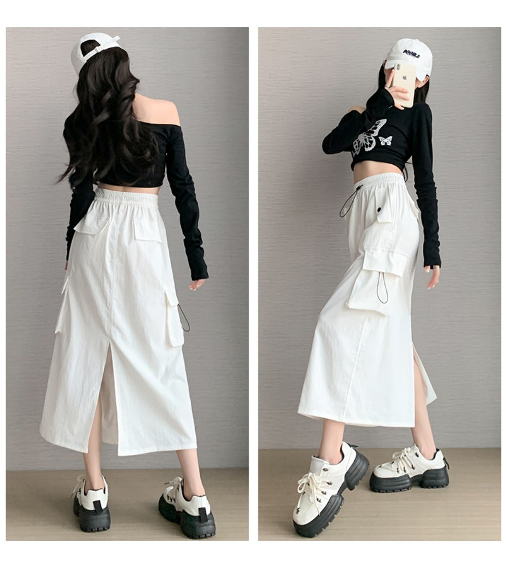Women's High-Waist Cargo Skirt