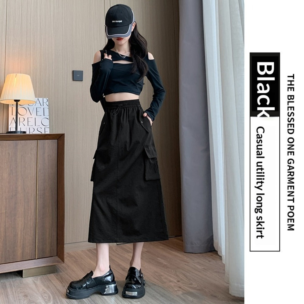 Women's High-Waist Cargo Skirt