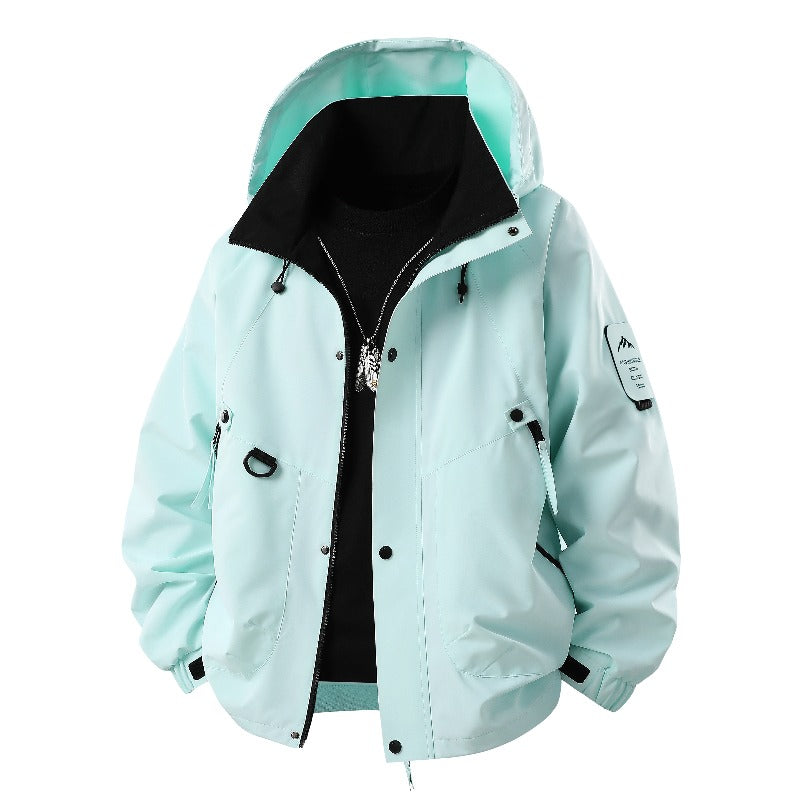 Couple Outdoor Cargo Jacket | Windproof & Waterproof Shell | Hiking & Cycling Coat