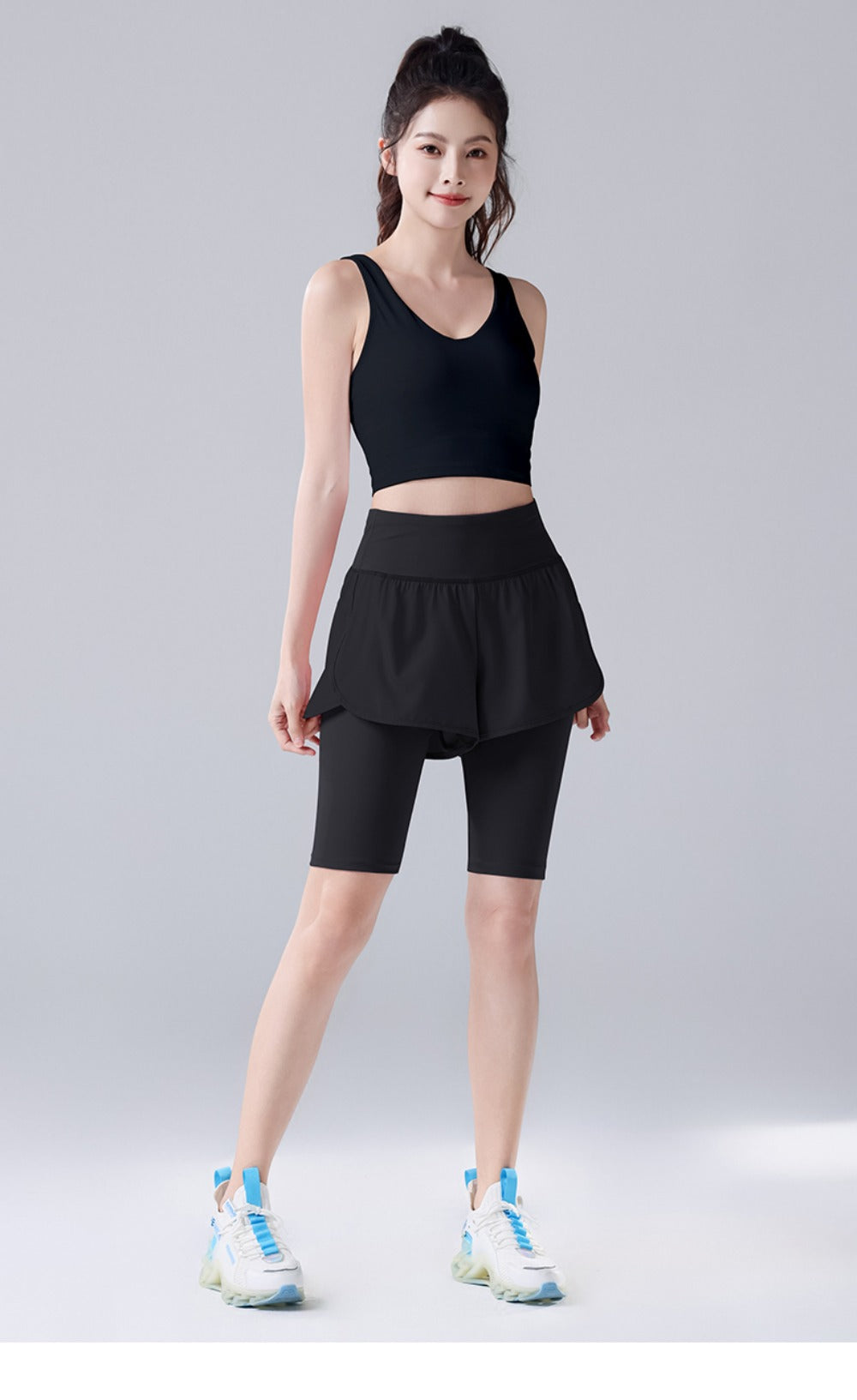 Women's Faux 2-in-1 Capri Pants