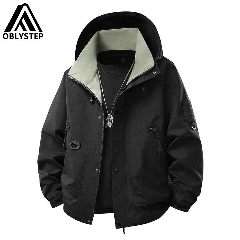 Couple Outdoor Cargo Jacket | Windproof & Waterproof Shell | Hiking & Cycling Coat
