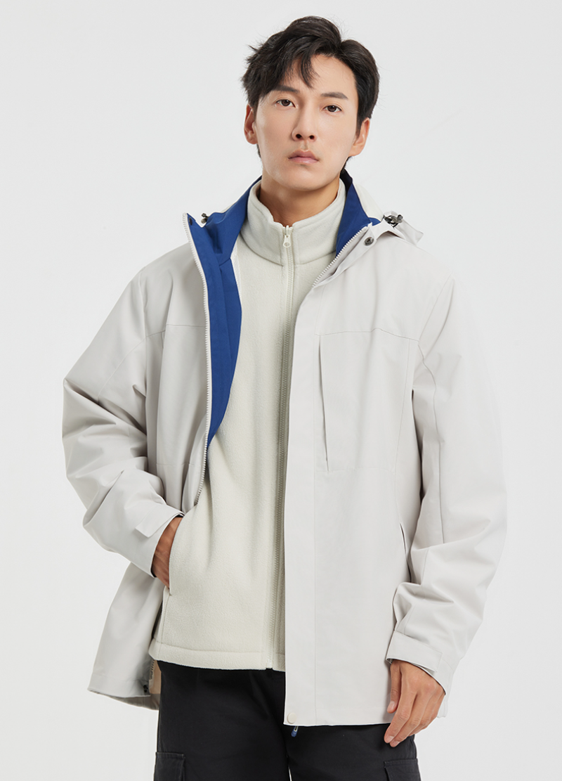 3-in-1 Waterproof Soft Shell Jacket with Detachable Fleece – Windproof & Warm