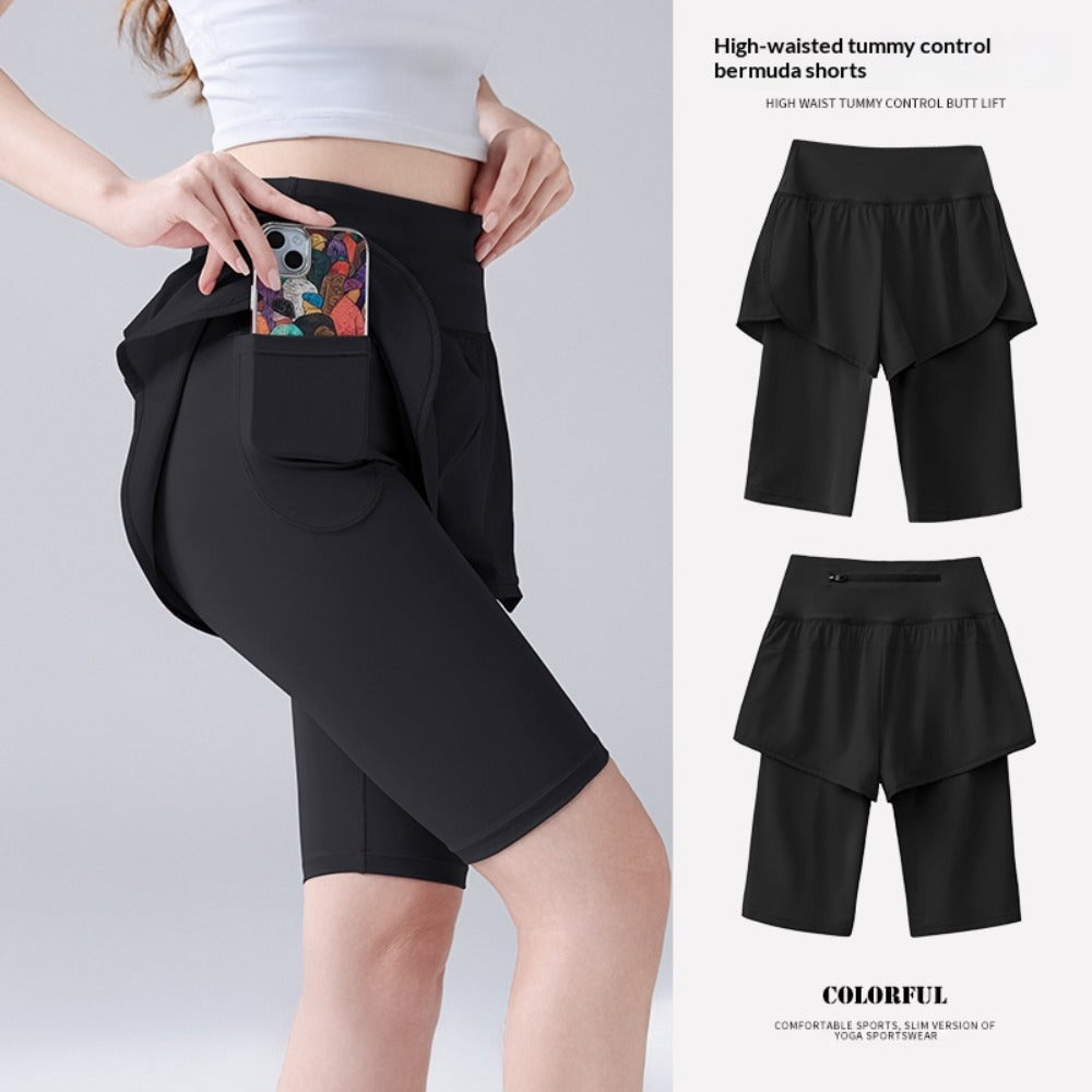 Women's Faux 2-in-1 Capri Pants