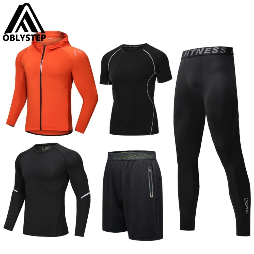 Men's 5-Piece Workout Clothes Set